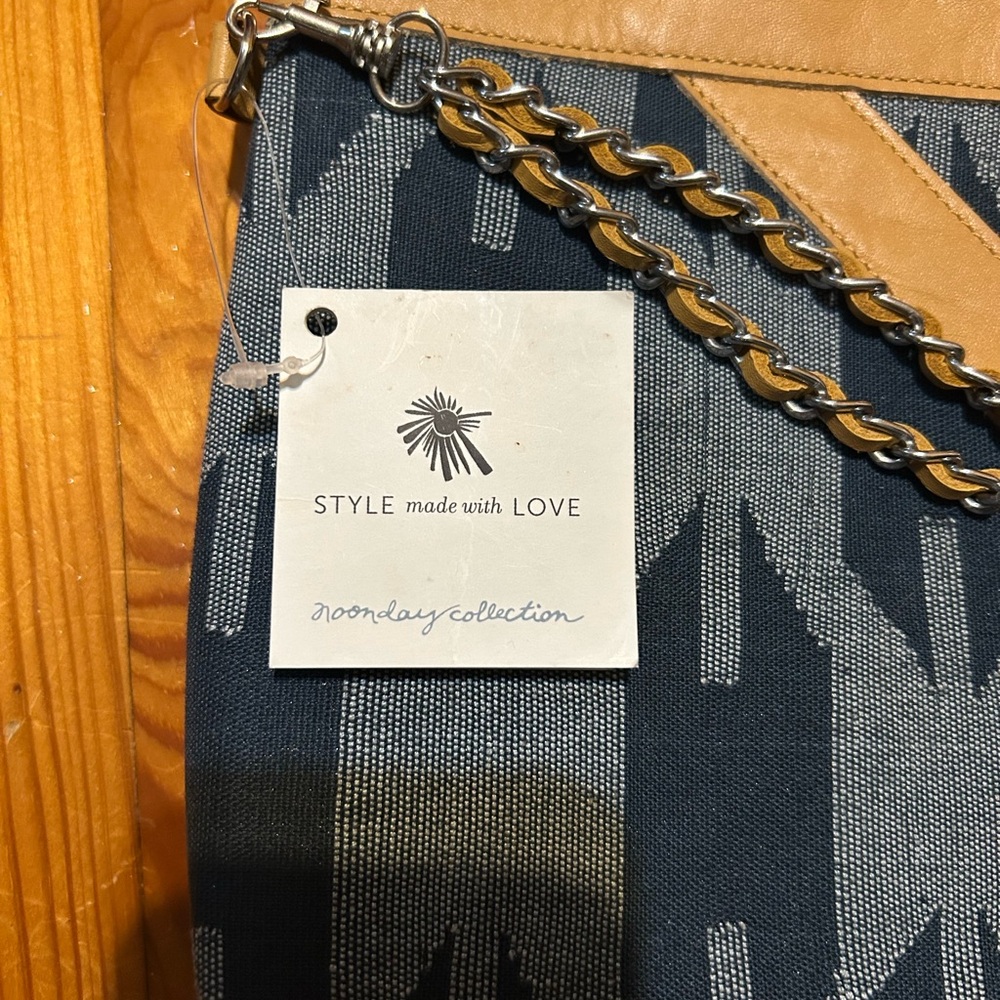 Noonday Collection Tan and Blue Bag